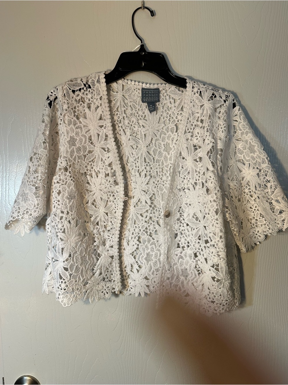 Rabbit Rabbit Rabbit White Crochet Lace Jacket